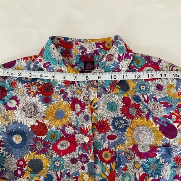 LIBERTY ART Fabrics of London Cotton Floral Print Shirt Button Front Size S/:P - Picture 11 of 15